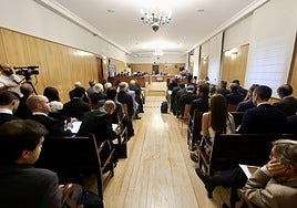 Inicio del juicio por la trama eólica el pasado 15 de septiembre en la Audiencia de Valladolid.