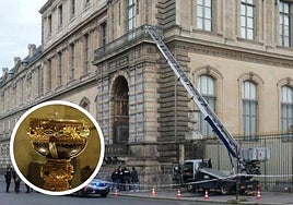Mecanismo por el que accedieron al Louvre; en pequeño, el caliz de Doña Urraca de León.