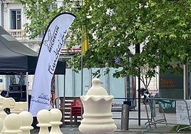 Proyecto 'Pequeños gigantes' de ajedrez en la acera Recoletos (Valladolid)