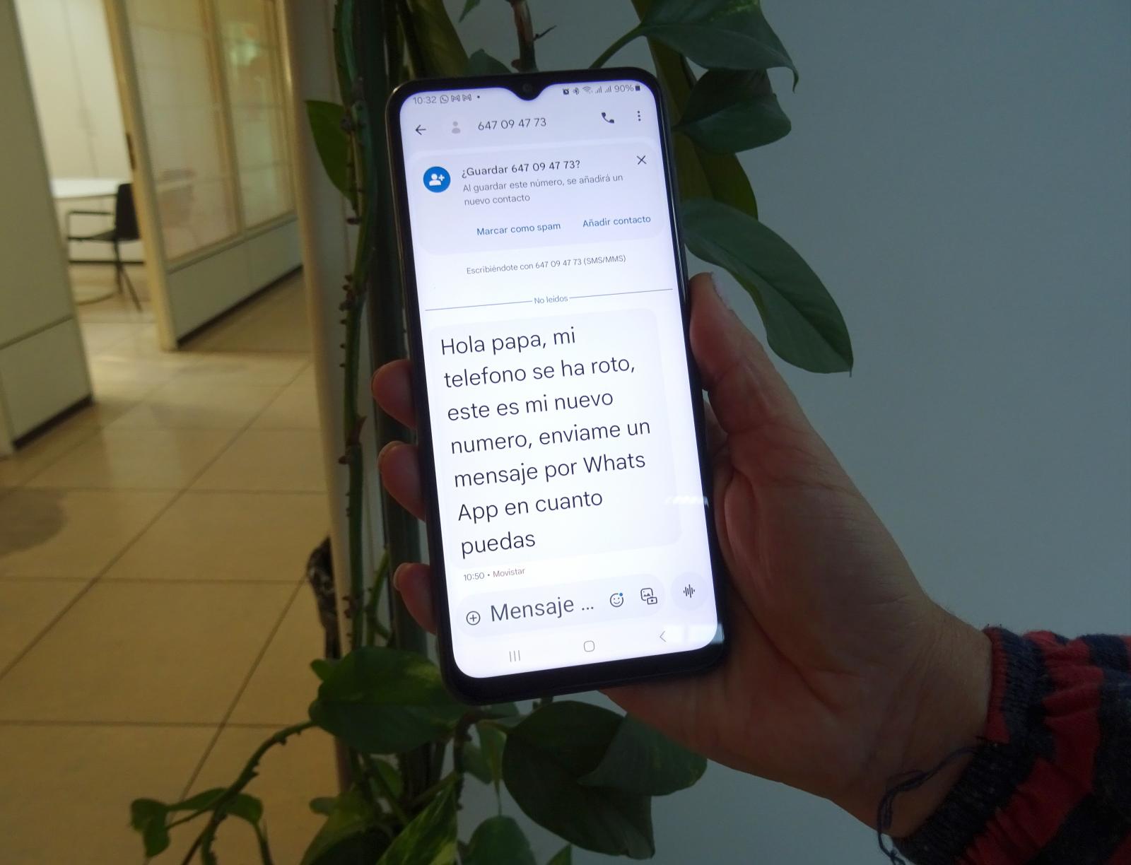Mensaje utilizado en un intento de estafa el pasado 9 de octubre.