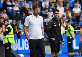 Antonio Hidalgo, durante un partido del Deportivo en Riazor