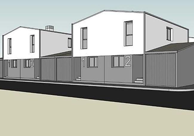 Recreación de chalés pertenecientes a la promoción de Sanchonuño.