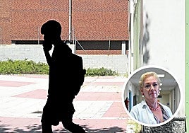 Un joven camina hablando por teléfono en Valladolid. A la derecha, Soraya Gijo, jefa de Psiquiatría Infantil del Clínico.