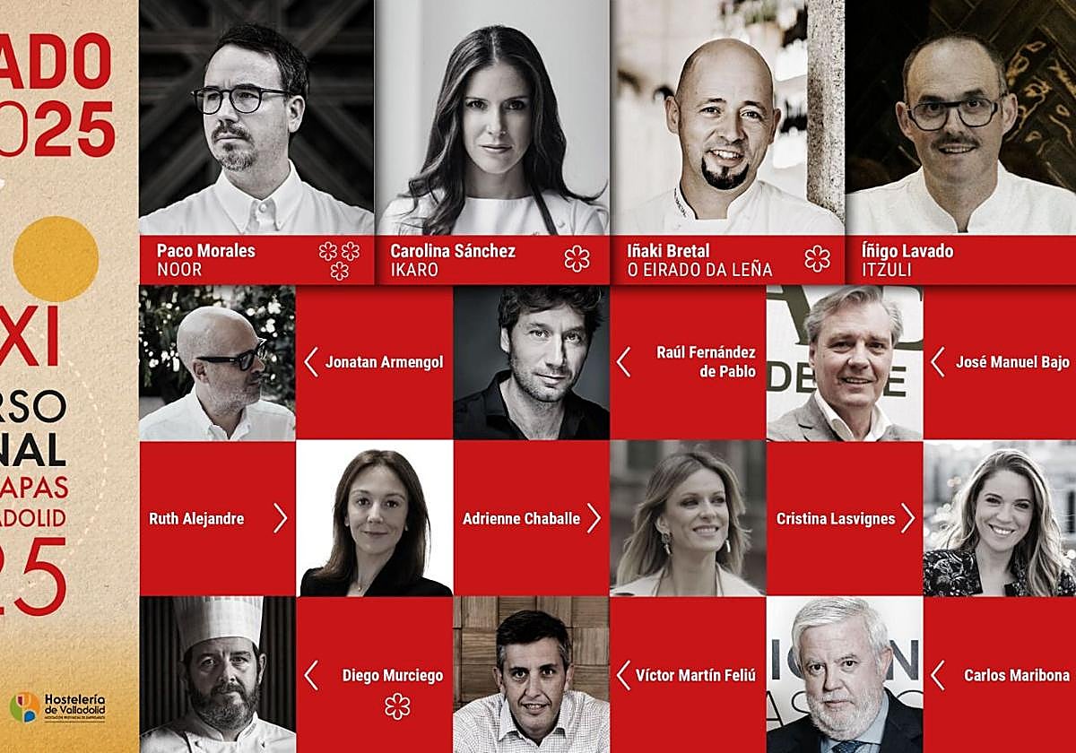 Cocineros y expertos que conformarán el jurado.
