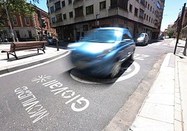 Acceso a la zona de bajas emisiones de Valladolid.