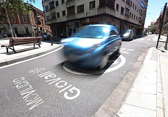 Acceso a la zona de bajas emisiones de Valladolid.