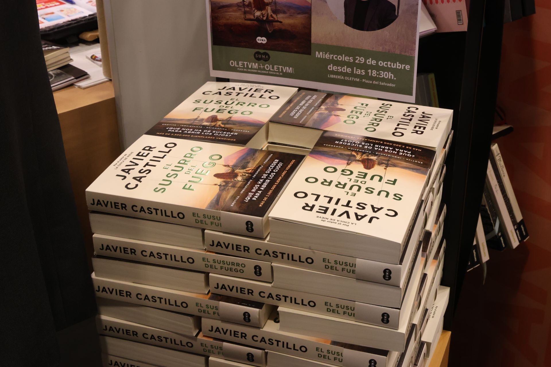 Firma de libros de Javier Castillo en Valladolid