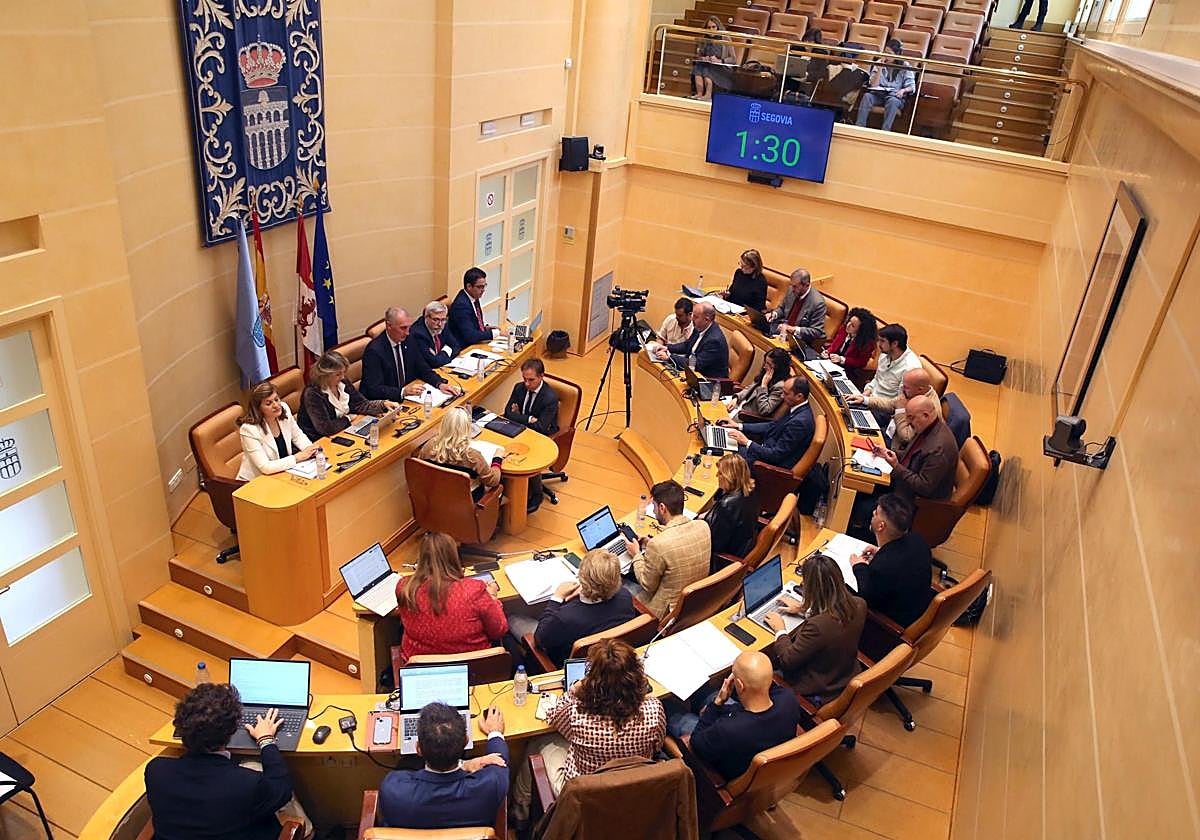 Panorámica del hemiciclo, durante la sesión.