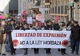 Una manifestación contra la ley mordaza recorre Bajada de la Libertad, en una imagen de archivo.