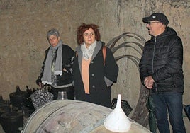 Participantes en una de las visitas a las bodegas de Baltanás.