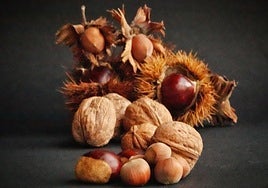 Diferentes frutos secos.