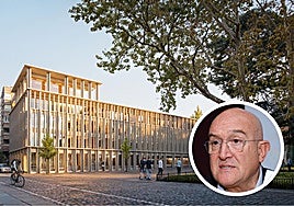 Infografía de la futura Ciudad de la Justicia. En el círculo, el alcalde.