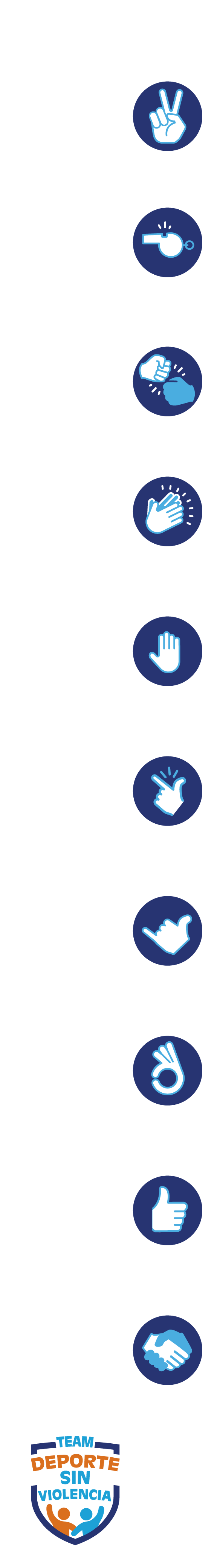 El gráfico muestra un decálogo de buenas prácticas en para el deporte escolar, deporte sin violencia