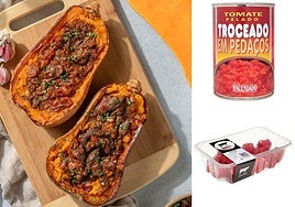 Calabaza rellena de ternera.