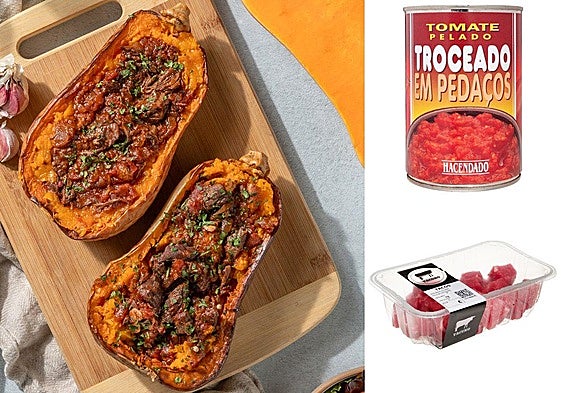 Calabaza rellena de ternera.