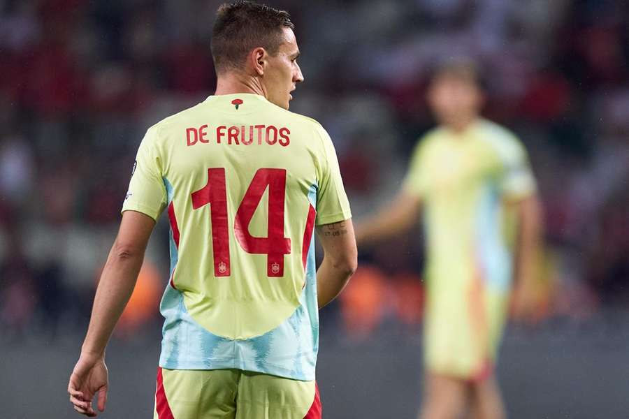 Jorge de Frutos, durante el partido que jugó con España.