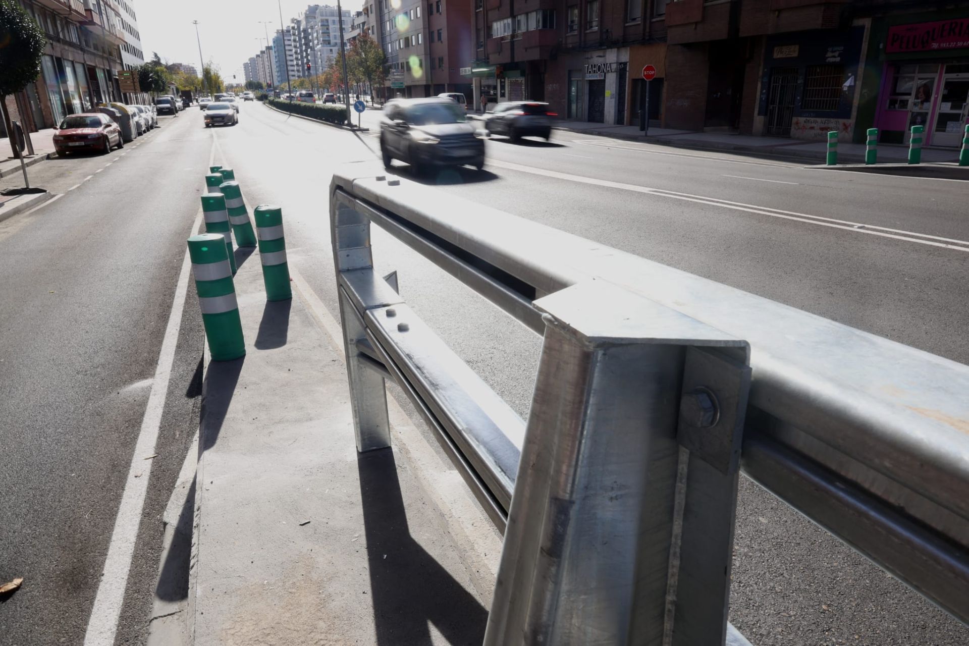 El inicio del quitamiedos del viaducto de Arco de Ladrillo, ya respuesto al mediodía de este miércoles.