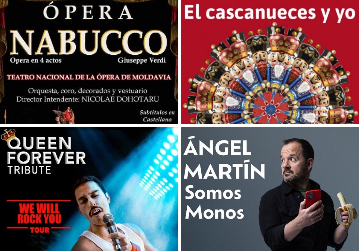 Ópera de Verdi, un tributo a Queen, una adaptación de un cuento infantil y el monólogo de Ángel Martín