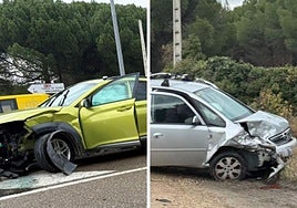 Estado en el que quedaron los vehículos implicados en el accidente.