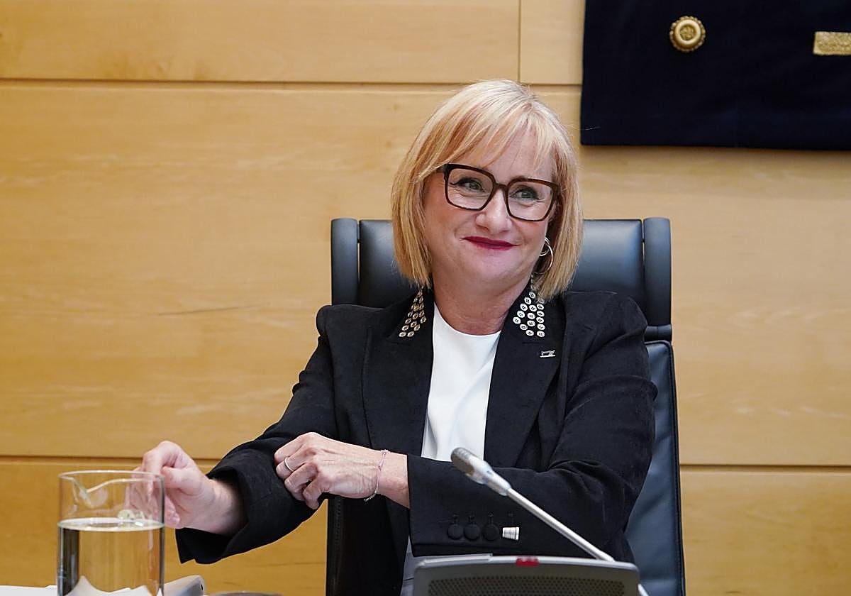 La consejera de Industria, Comercio y Empleo, Leticia García, este viernes en las Cortes.