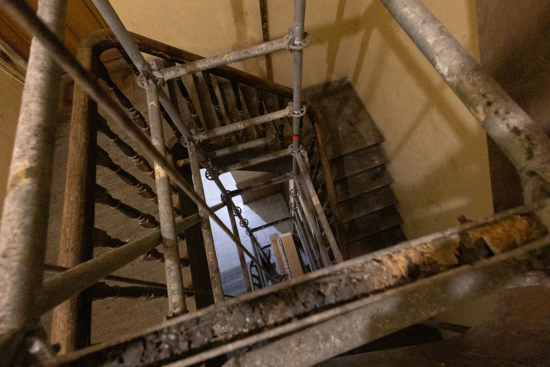 Estado del edificio quemado en la calle San José