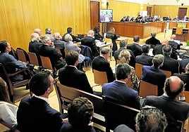 Inicio del juicio por la trama eólica el pasado mes de septiembre en la Audiencia de Valladolid.