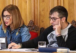El concejal de IU-Podemos, Rodrigo San Martín, en el pleno.