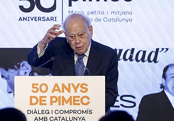 El expresidente de Cataluña Jordi Pujol participa en el acto de clausura del 50 aniversario de la patronal Pimec el pasado mes de enero.