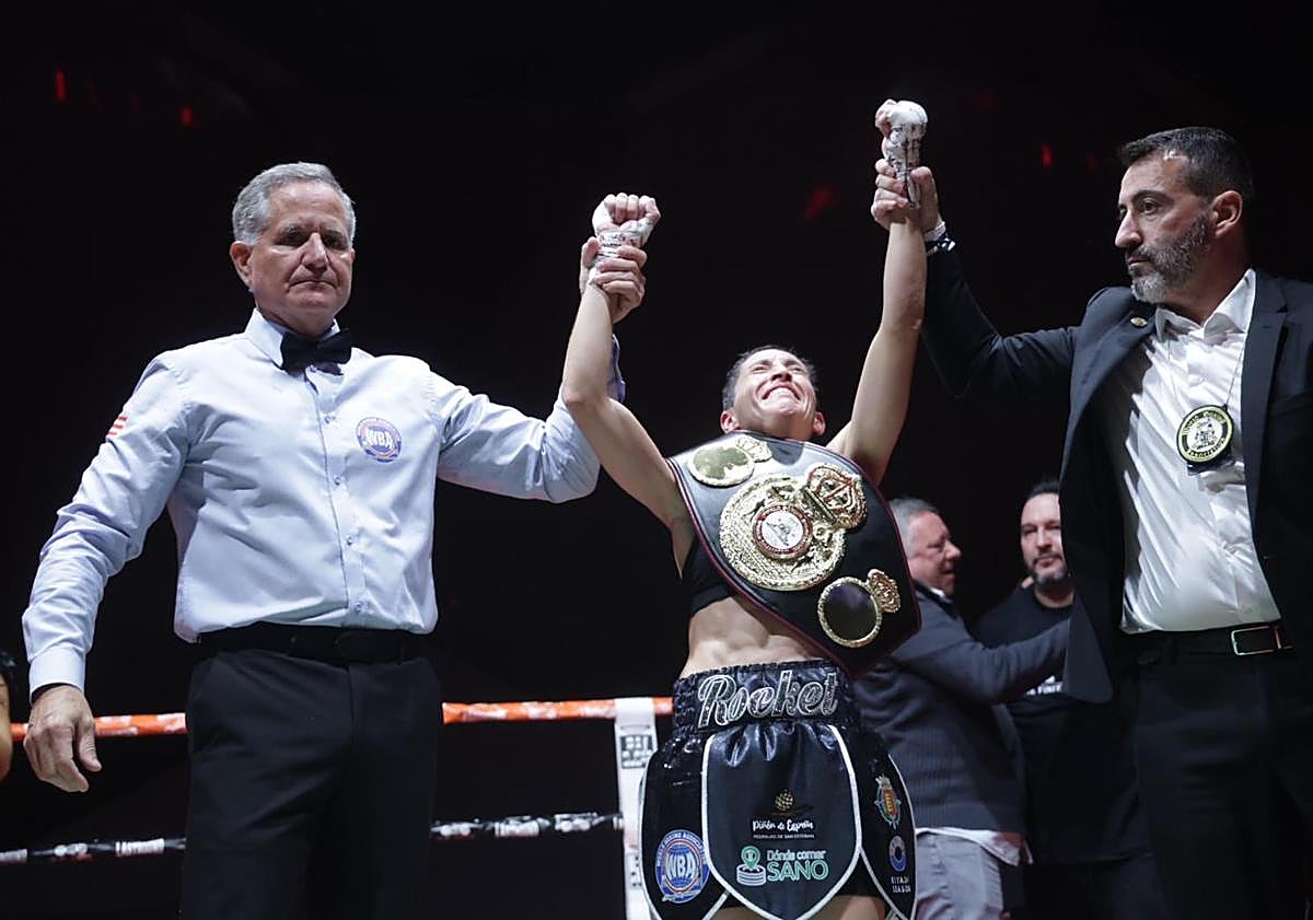 Imagen principal - Isa Rivero, primera vallisoletana que se proclama campeona del mundo de boxeo