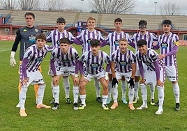 Once con el que saltó el filial blanquivioleta al césped del Adolfo Suárez.