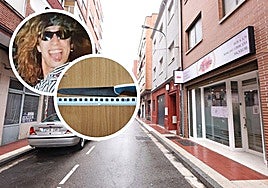 Calle Padre Manjón, donde ha tenido lugar el atraco. En los detalles, Eli y el cuchillo empleado en el asalto.