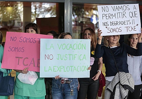 Concentración anterior de técnicos en cuidados auxiliares de enfermería.