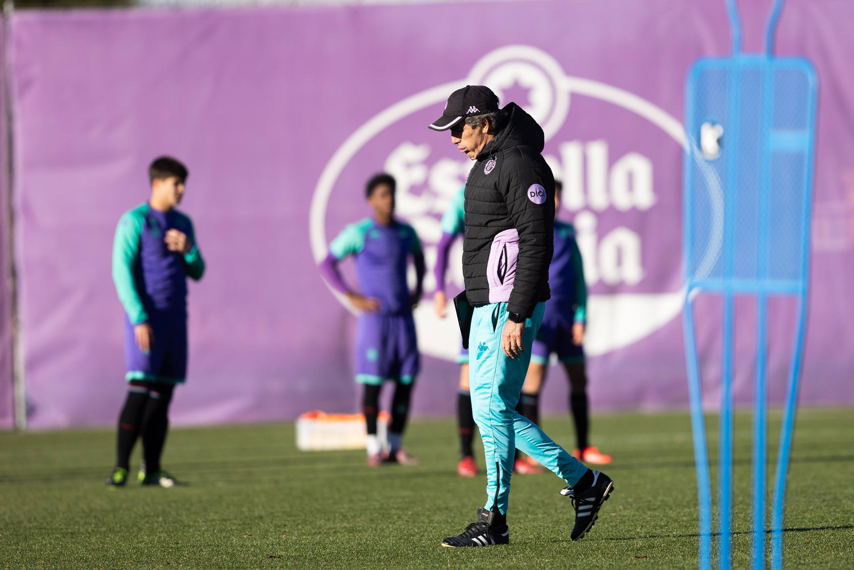 El entrenamiento del Pucela tras la derrota en Anoeta, en imágenes