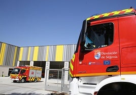 Camiones de bomberos de la Diputación de Segovia.