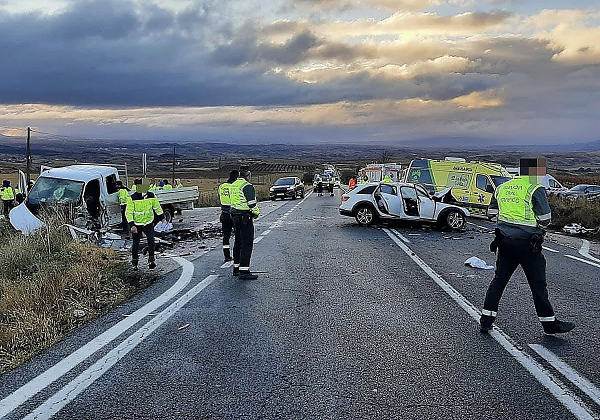 Imagen del accidente en la N-232.