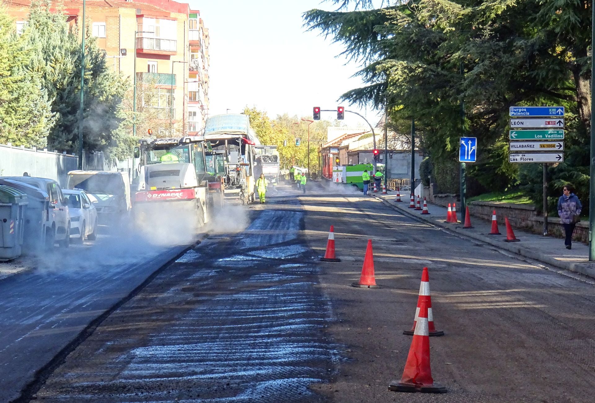 Los cortes de tráfico en la avenida Juan Carlos I con Villabáñez, en imágenes