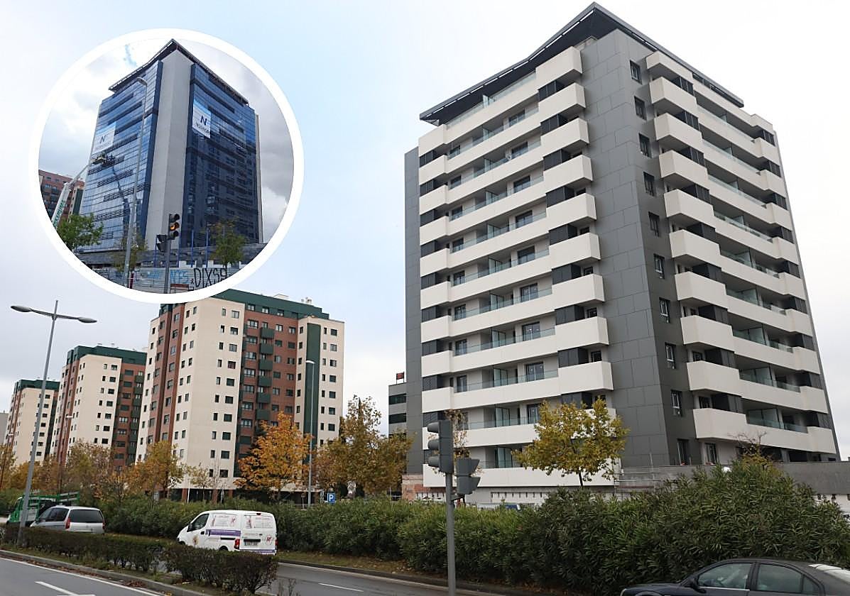 El edificio de viviendas tras la obras de reforma para transformarlo de oficinas a residencial. En detalle, su aspecto antes del cambio.