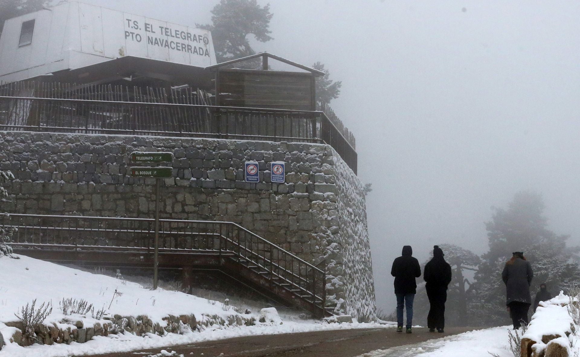 La nieve alfombra la sierra