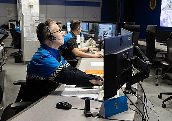 Imagen de archivo de la sala de tráfico de la Policía Local de Valladolid.