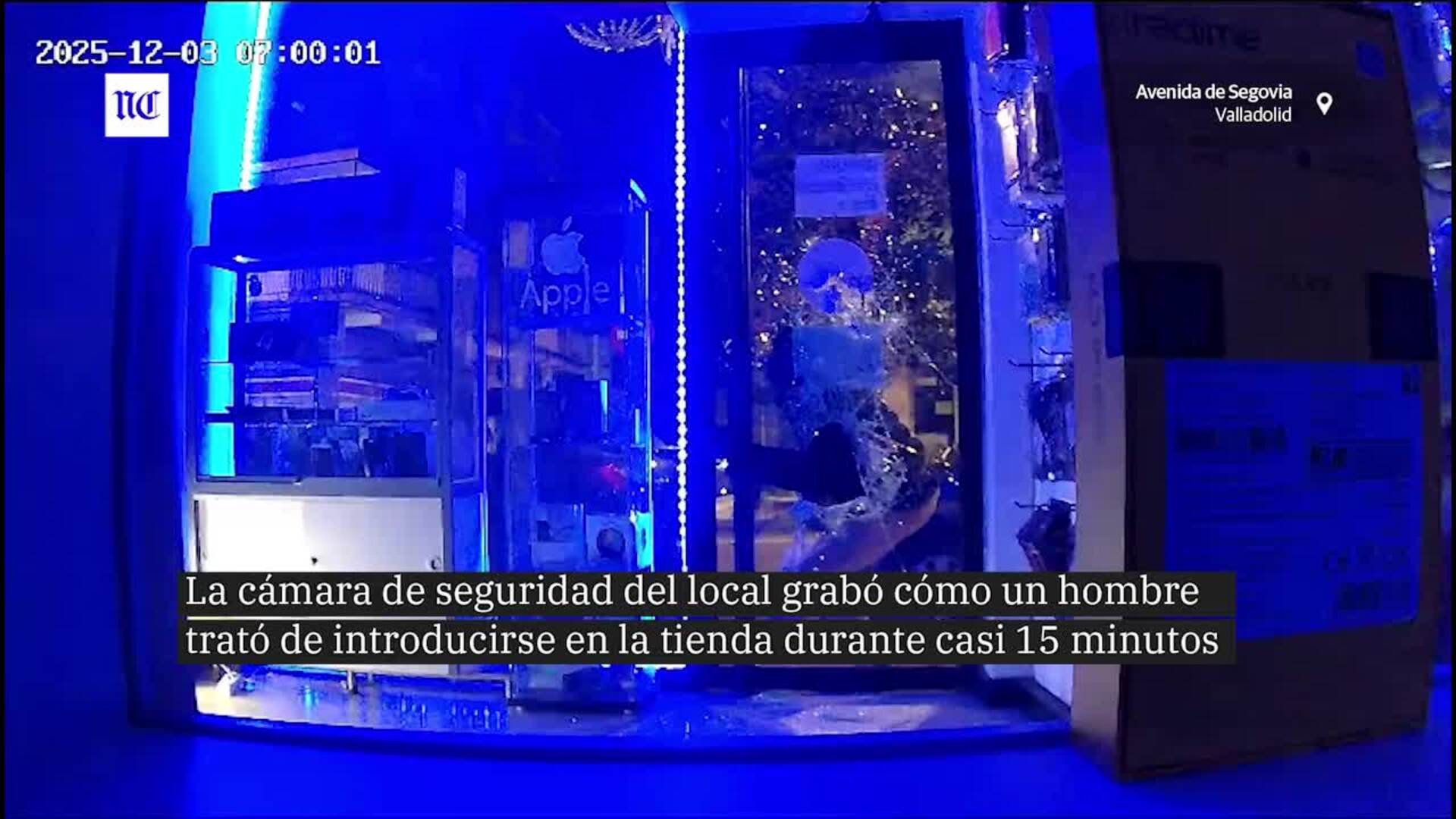 Revientan a pedradas el cristal de una tienda de Delicias para robar