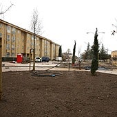 Estado en el que se encuentran las obras en la plaza Calderón de la Barca.