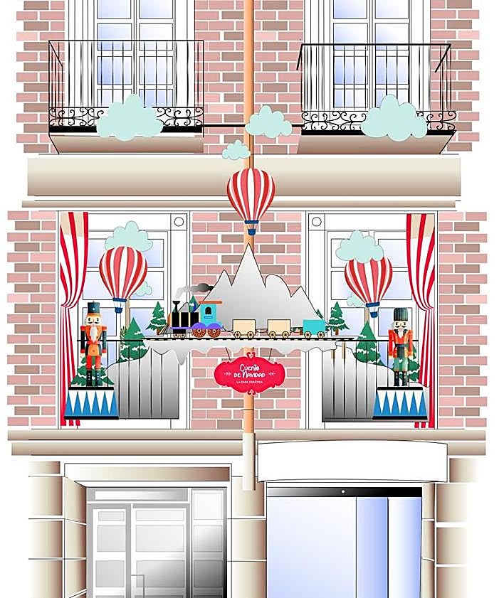 Imagen secundaria 2 - Alberto Trancón, delante de 'su' obra, detalle del tren y boceto que compuso para preparar el montaje.