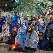 Participantes en el belén viviente de Villamuriel de Campos