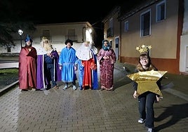 Algunos de los participantes en el belén viviente.