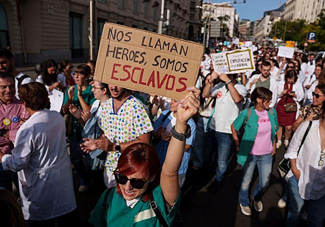 Manifestación de médicos celebrada meses atrás contra el Estatuto Marco