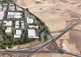 Infografía del nuevo acceso a Bernuy de Porreros y al polígono Los Hitales desde la SG-20 y la A-601.