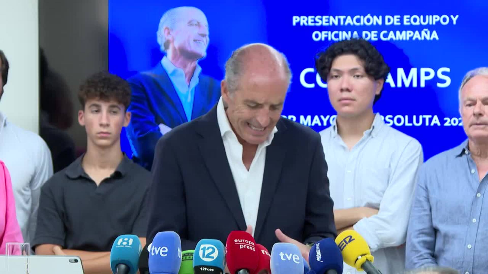Camps pide "reanimar" a la militancia del PP para "volver a ganar por mayoría absoluta" en 2027
