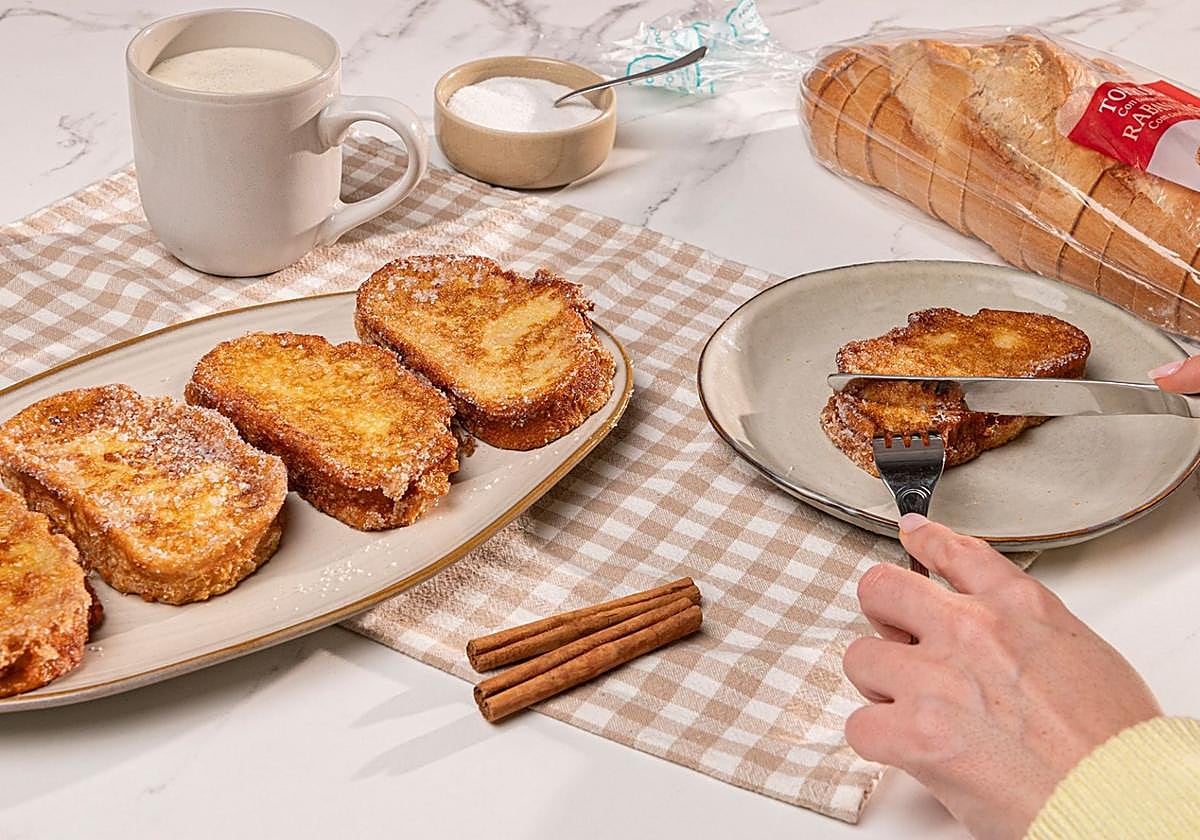 Mercadona ofrece un pack de cuatro torrijas congeladas o pan especial con canela y limón para elaborarlas.