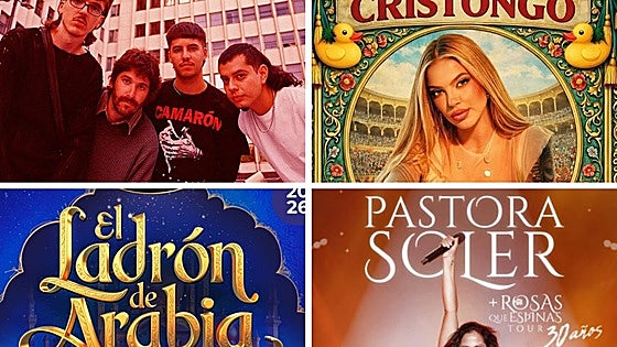 Conciertos de Pastora Soler y Toldos Verdes, el Cristongo y un tributo a Aladdín