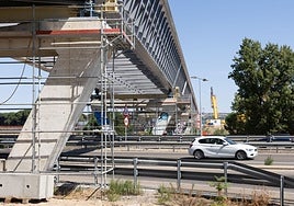 Aspecto de las obras del viaducto de los Tramposos el pasado 19 de septiembre.